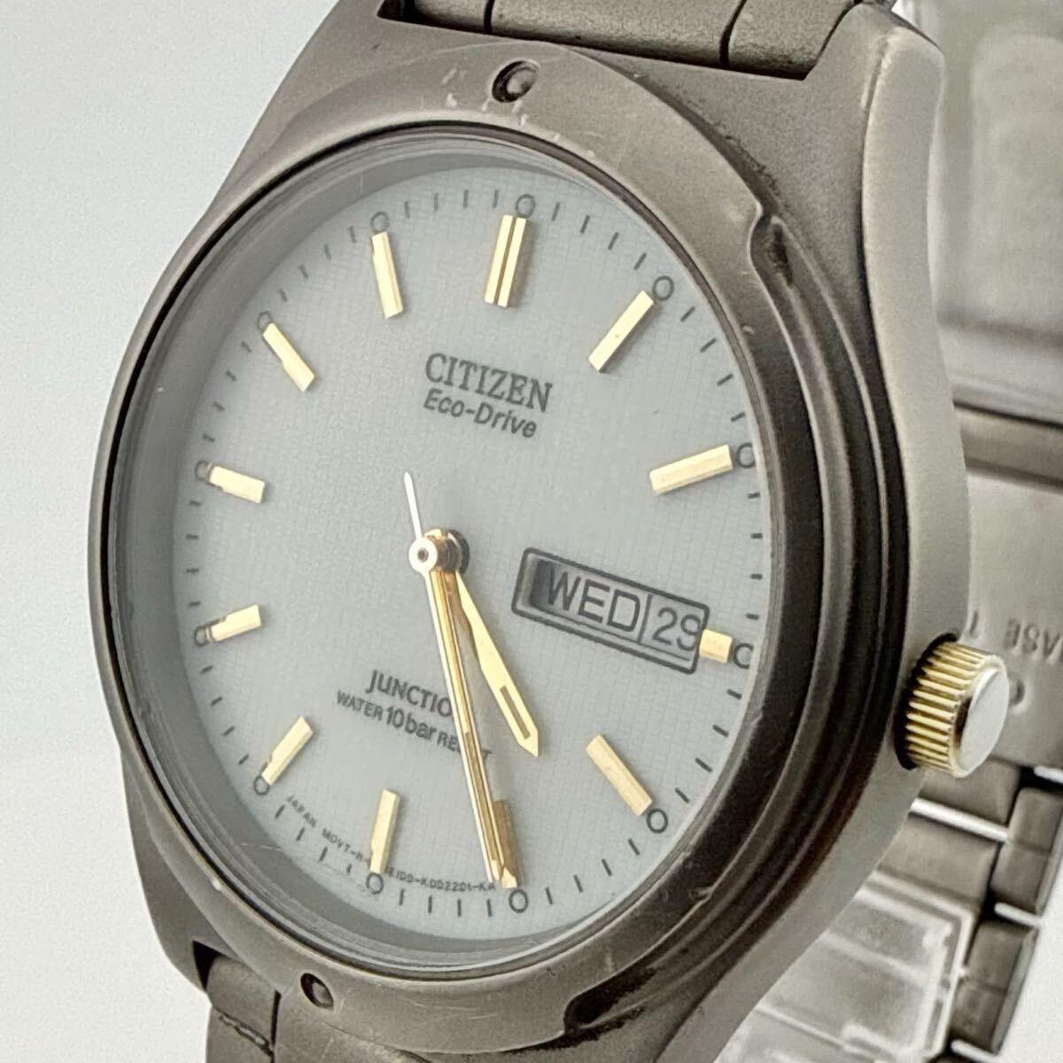 CITIZEN Citizen JUNCTION E100-K001293 ТИТАН Титановые Мужские Часы Солнечные Рабочие [H437]