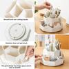 Large Capacity Desk Pencil Storage Box 9-Grid Stationery Organizer Pen Stand 360°Rotatable Pen