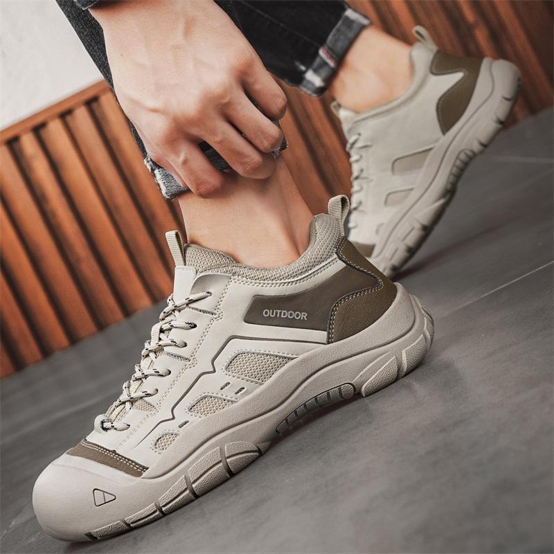 Spring And Autumn Outdoor Men'S Mountaineering Shoes Breathable And Anti Slip Sports Shoes Lightweight And Durable Casual Shoes
