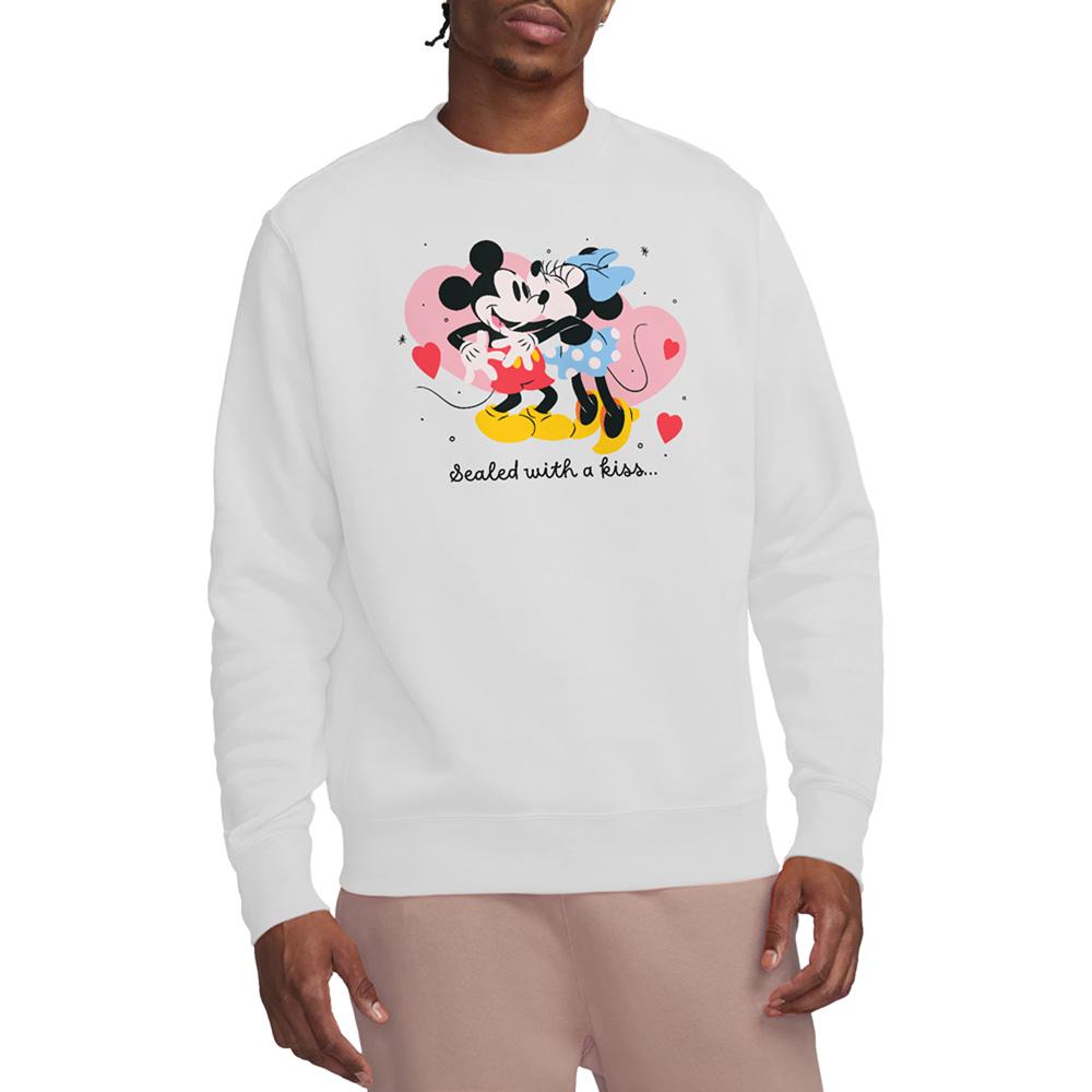 Disney Unisex Adult Sealed With A Kiss Mickey & Minnie Mouse Sweatshirt
