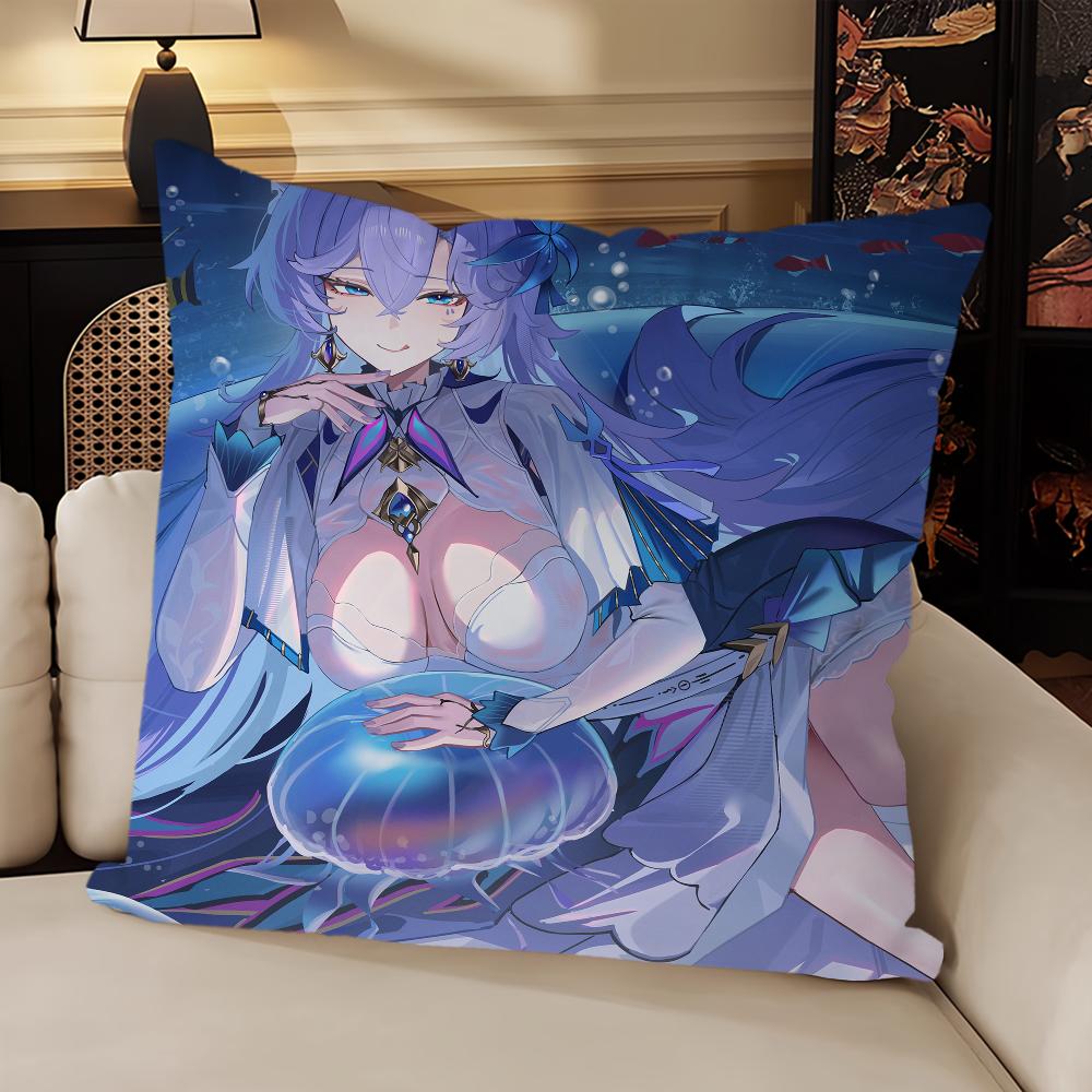 Game Wuthering Waves Cantarella cushion cover Sofa Living Room Bedroom Headboard Backrest Cushion Square Cushion Nap Time Pillow