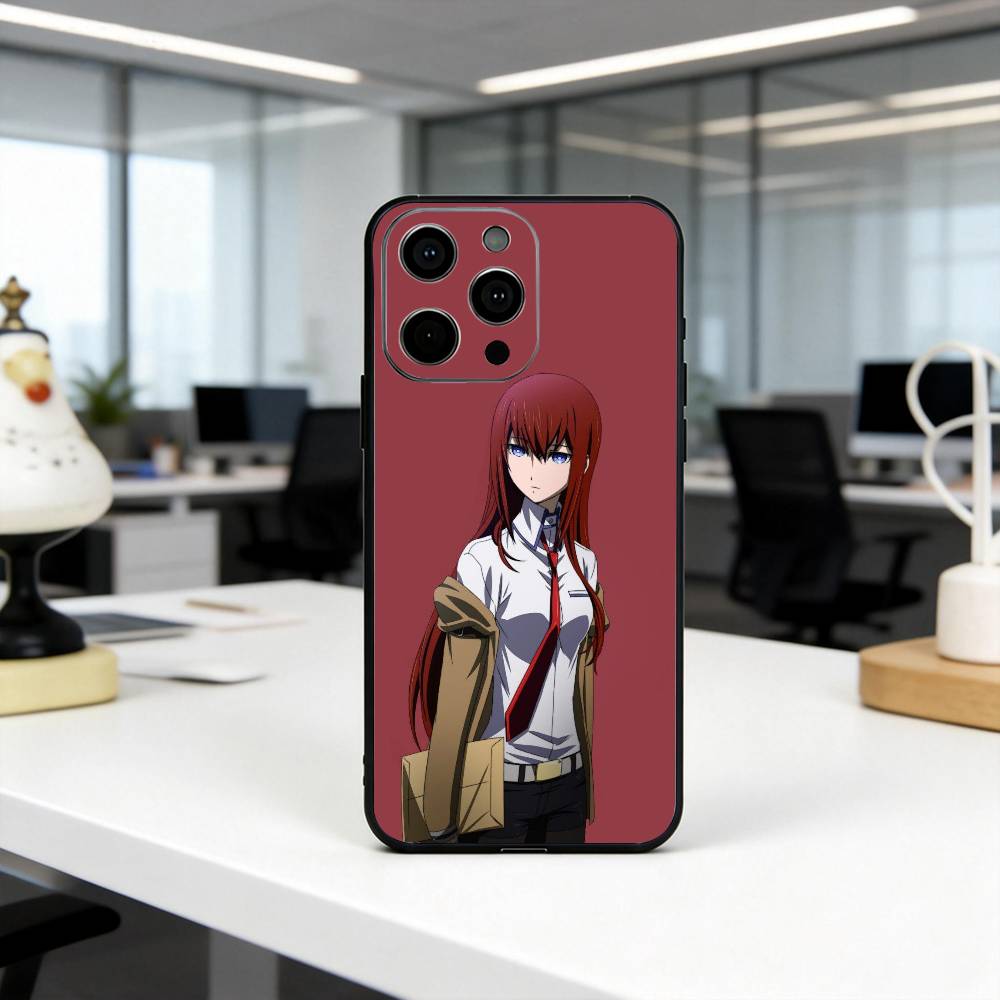 K-Kurisu M-STEINS GATE Makise-es Phone Case For iPhone 17, 16,15,14,13,12,11 Plus,Pro Max, Others Soft Black Cover