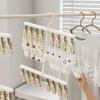 Portable Socks Drying Rack Detachable Windproof Rotatable Hook Hanger Non-Slip Space-saving Clothes Drying Rack with Clips