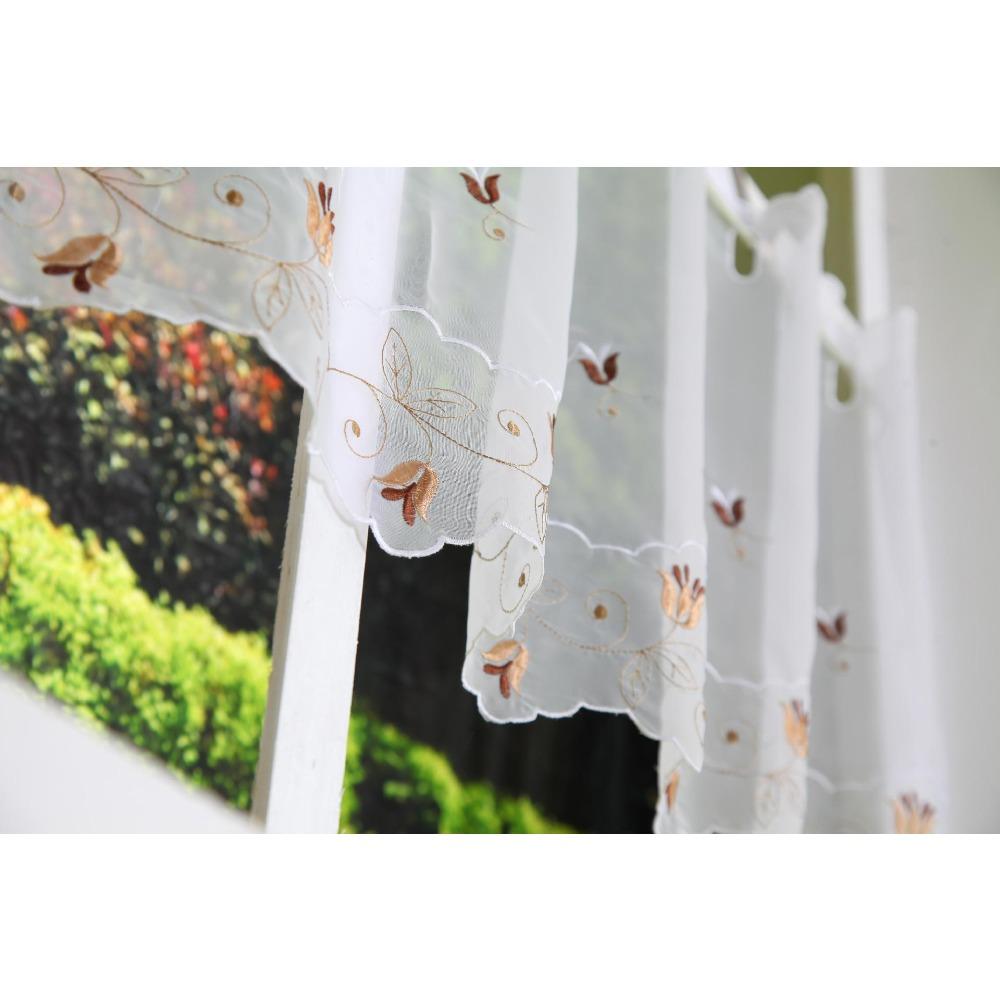 Yarn Computer Embroidery, Small Coffee Curtain, Small Kitchen Curtain Ht-055