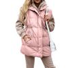 Womens Mid-Length Solid Color Drawstring Loose Cotton Vest With Zipper Pockets Outdoor Camping Hiking