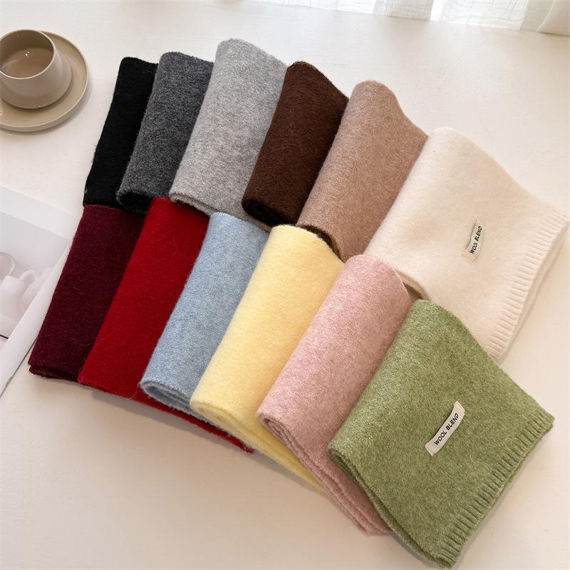 Winter Scarf For Women Long Warm Cashmere Scarves Hijab Solid Lady Shawl Wrap Female Pashmina Bandana Head Scarfs Poncho Stoles