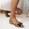 Women's High Heels Pointed Toe Leopard Print Square Heel Women's Shoes Outdoor Sexy Elegant Bow Fashion Banquet Zapatos Mujer