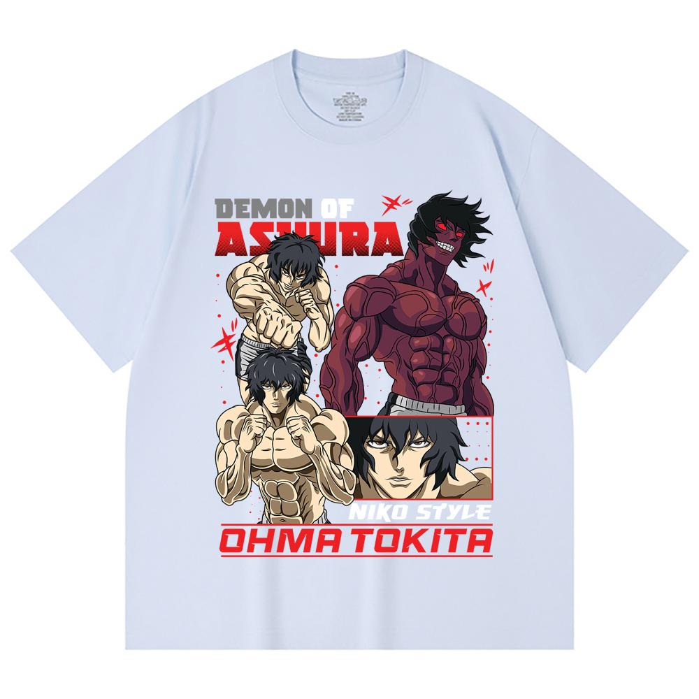 230 Gsm 100% Cotton Baki V5 Ohma Print Unisex Heavy Cotton T Shirt