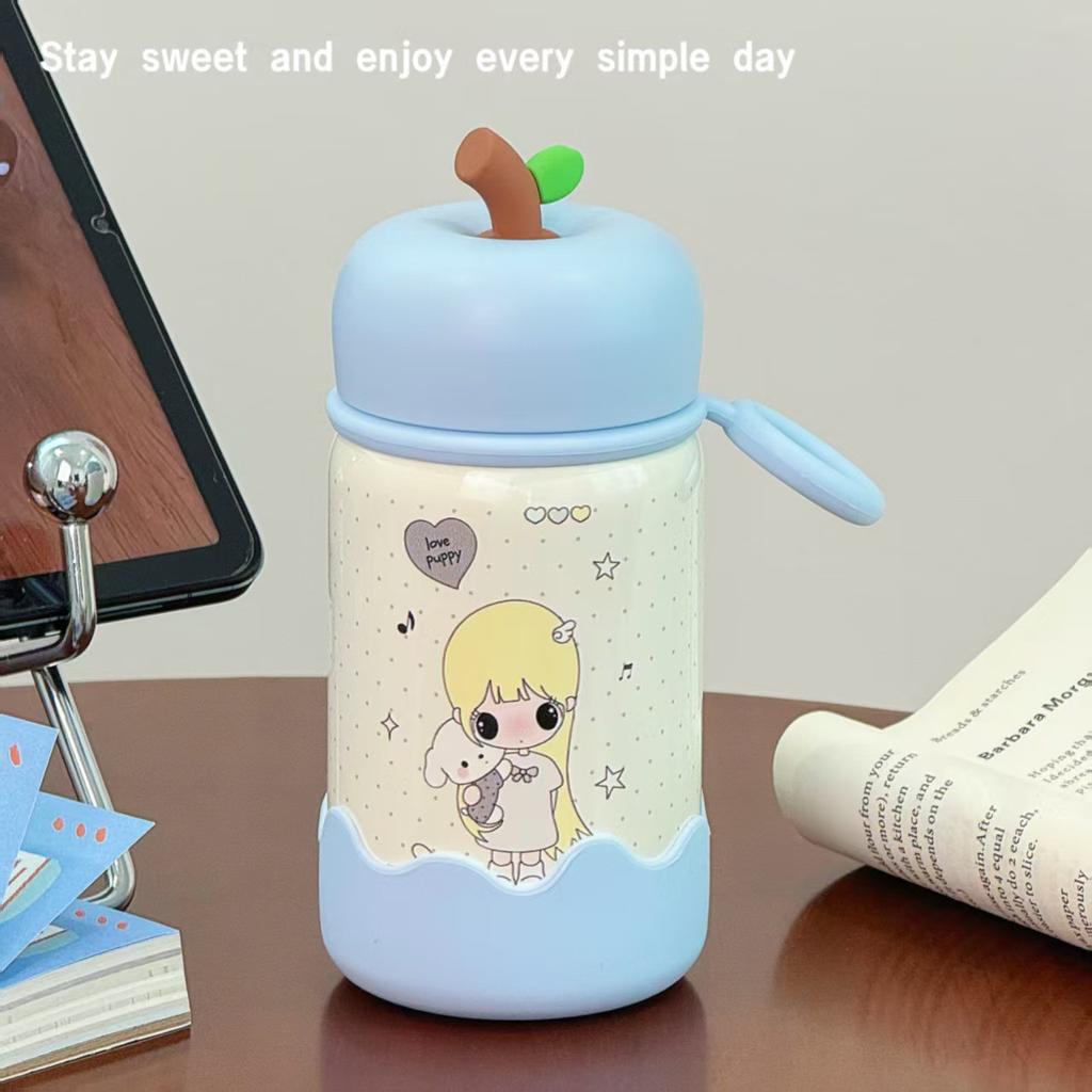 Cartoon Blonde Girl Thermos Cup Ins Girl Portable Water Cup Student Commuting High Value Drinking Water Cup