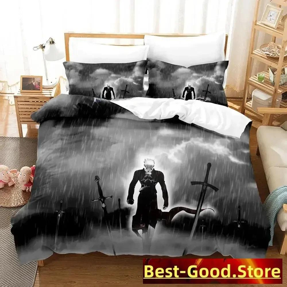 3D Print Anime FateStay Night Unlimited Blade Works Bed Set Duvet Cover Pillowcase Bedding Set Bed Linen Sheet Quilt Cover Full