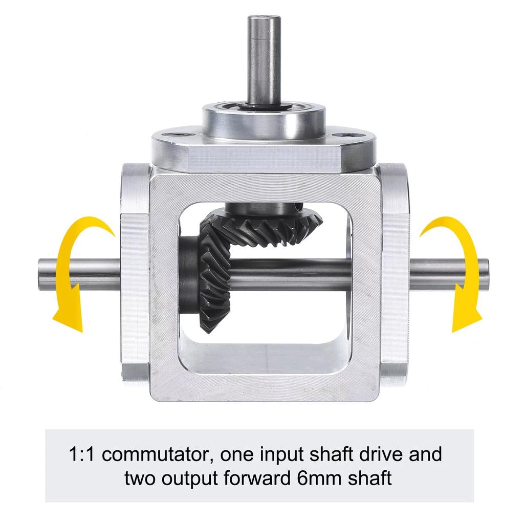 90 Degree Right Angle Bevel Gearbox 1:1 Forward Double Output Shaft 1M 20 Teeth