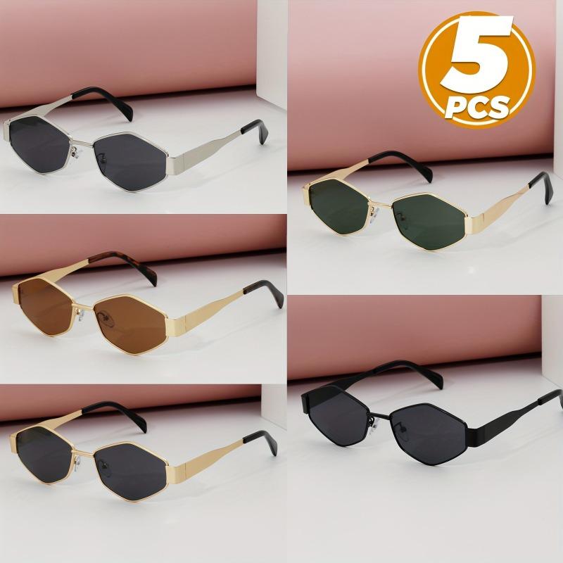 4 Pairs of Women's Metal Fashionable Glasses Men's Classic Retro Trendy Glasses Durable Summer Must-have