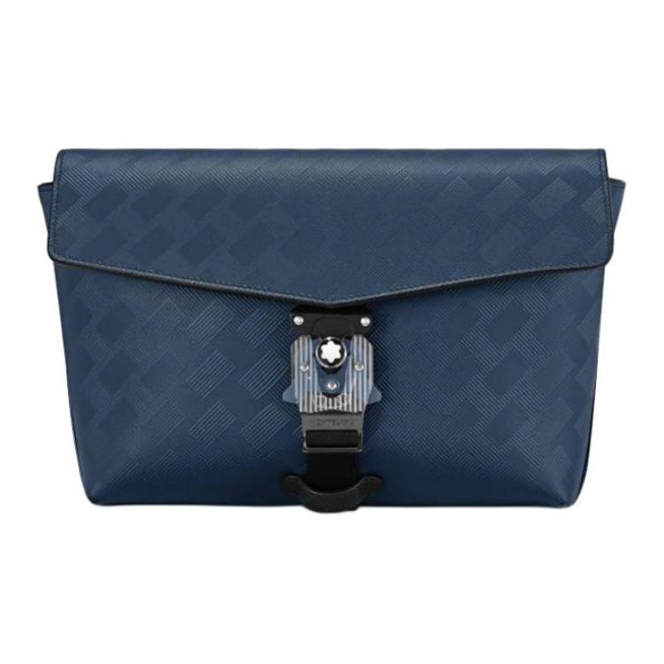 

Montblanc Solid Color M Buckle Leather Handheld Shoulder Crossbody Bag Men Bags Ink-Blue 198373 Basic Set (Bag+Dust Bag)