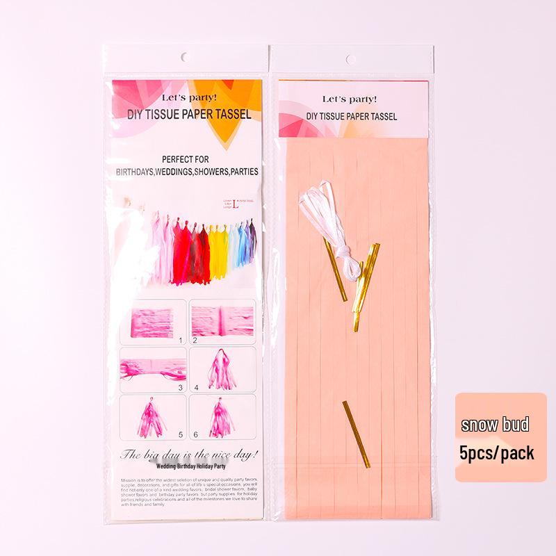 35cm DIY Paper Tassels for Children's Birthday, Wedding, or Festival Decorations - 5pcs/pack