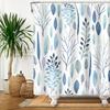Watercolor Green Leaf Shower Curtain for Bathroom Vines Plant Nordic Minimalist Polyester Botanic Curtain for Home Hotel 180x240