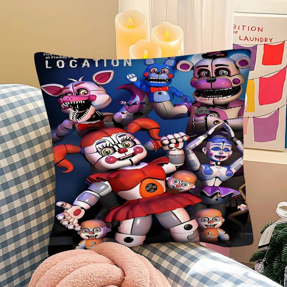 F-Five N-Nights At F-Freddys Game Pillow Case Square Pillow Bedroom Sofa Leisure Comfort Cushion Car Living Room Home Decoration