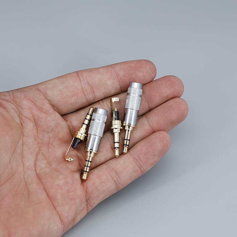 Replacement 3.5mm male Stereo 4 Pole or 3 Pole Male Repair Headphones Audio Jack Plug Connector Soldering for Most Earphone Jack