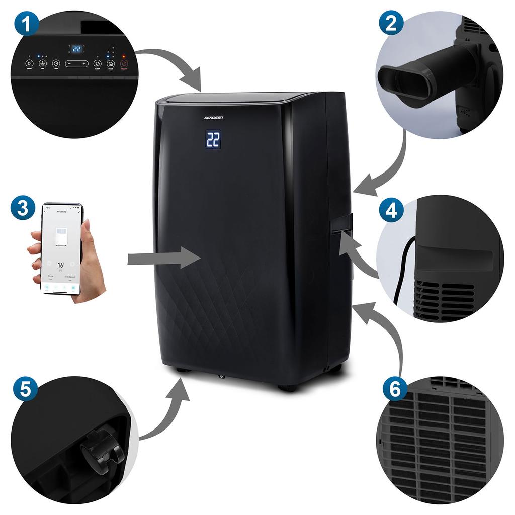 Draagbare Airconditioner Met Afdichting 14000 Btu Luchtontvochtiger Verwarming Berdsen Bd-581