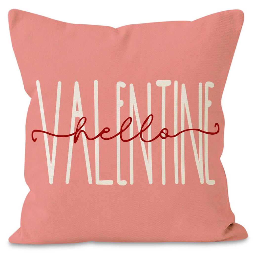 Valentine's Day Couple Love Sofa Pillow Cover Home Decoration Pillow Cover Linen Printed Cushion Cover