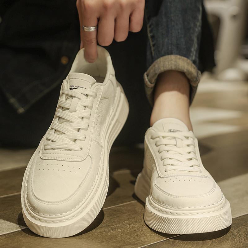 Fashion New Arrival Leather Male Sneakers Breathable Skateboarding Shoes Mens Outdoor Walking Footwear All-match Casual Shoes Trainers