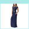 Elegante Abito Maxi da Sera Boho da Donna a Manica Corta Taglie Forti Delight
