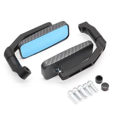 JUSTVEL Motorcycle Mirror, Square Type, Left and Right Set, 0.3 Inches (8 Mm), 0.4