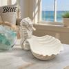 Marine Style Home Accents 3D Printed Seahorse Shell Jewelry Tray for Rings Necklaces Bracelets Ocean Bedroom Aesthetic Accessories Desktop Organizer,