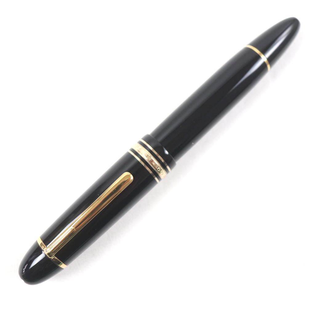 Great MONTBLANC fountain pen Meisterstck 149 white star Black gold 14K mens Used