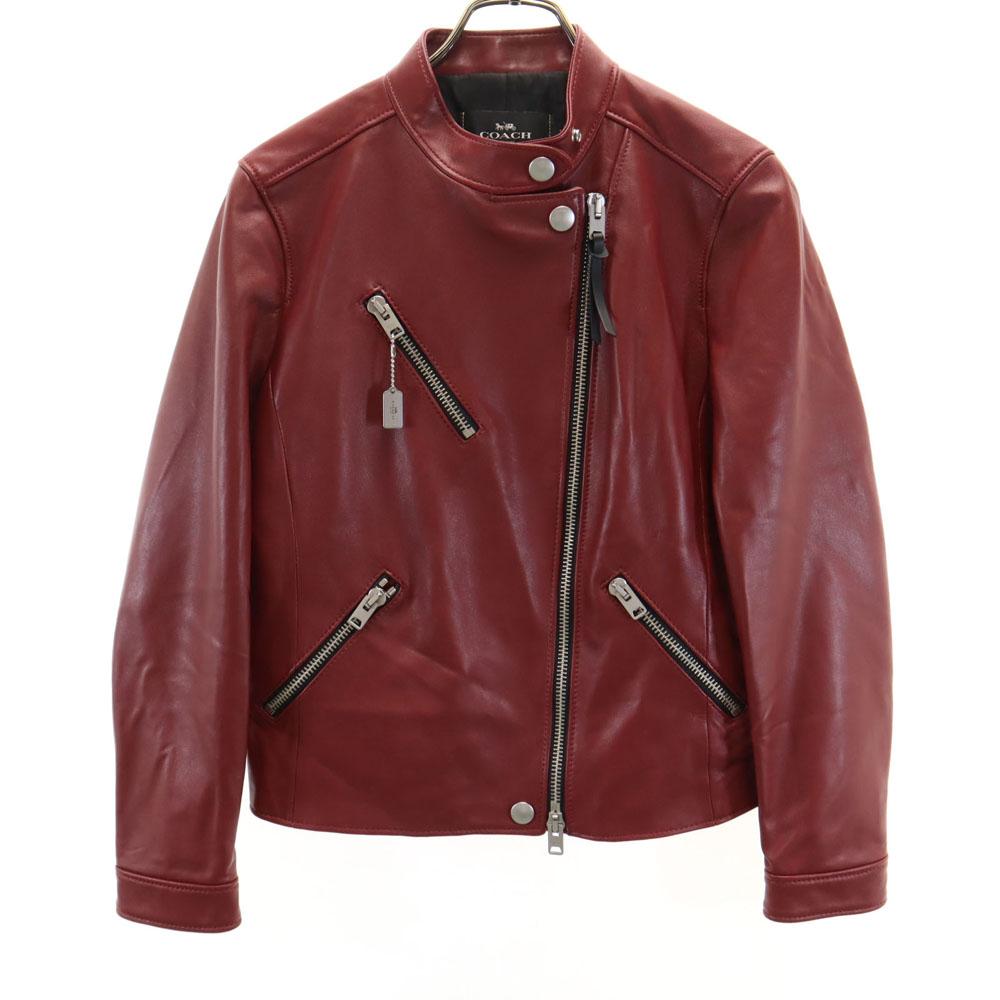 COACH F33830 Double riders jacket S Red leather jacket Women Used