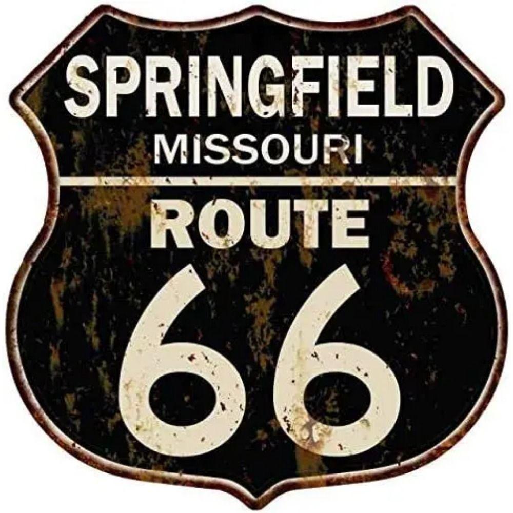 

Вінтажна металева квадратна табличка Route 66 Декор для гаража, дому, бару 20x20 см