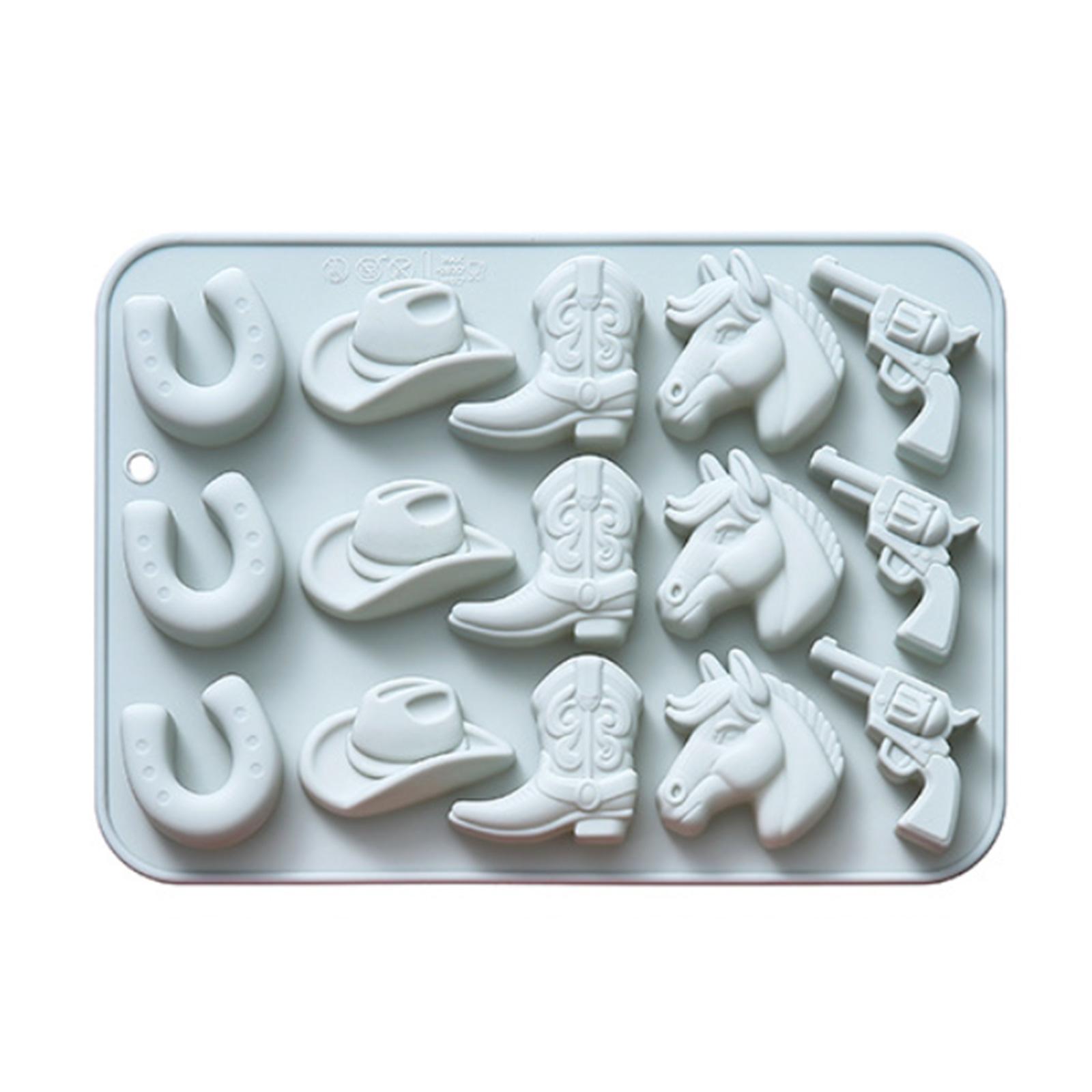 

Креативная многоразовая силиконовая форма Инструмент для украшения торта Силиконовая форма для выпечки на ковбойскую тематику Идеально подходит для использования на кухне для выпечки синий