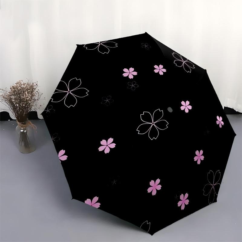 1pc Sakura Pattern Design Umbrella with Plastic Handle,Suitable for All Seasons Umbrellaptys26022