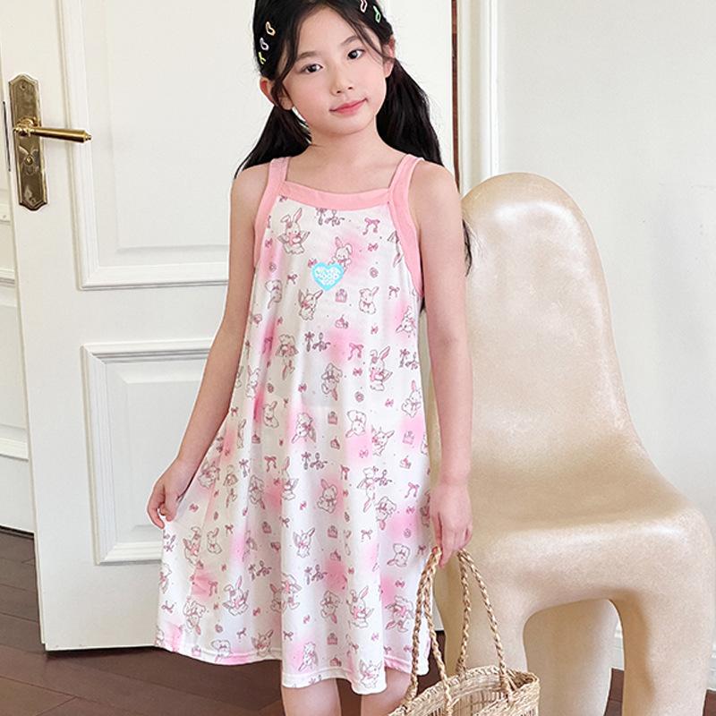 Kids' Halter Dress Summer Girls' Tank Top Beach Dress