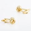 High Quality Electroplated Gold Fried Dough Twists Shaped Copper Metal Cufflinks Men's French Shirt