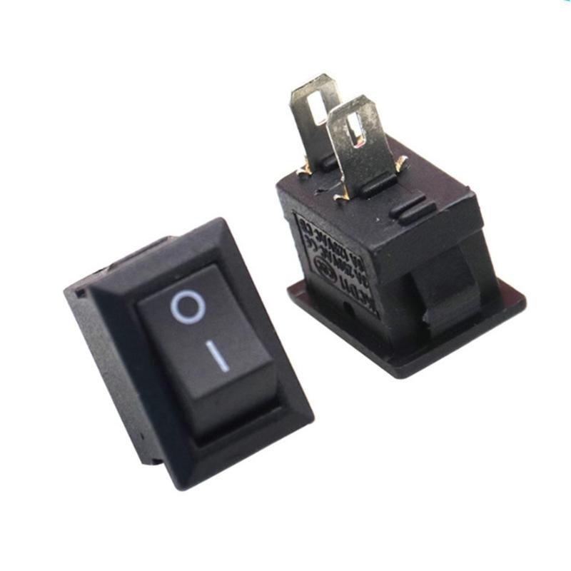 10Pcs Car Truck Boat Round Rocker 250V 3A 2-Pin ON/OFF Toggle SPST Switches Rocker Switches 2 Position