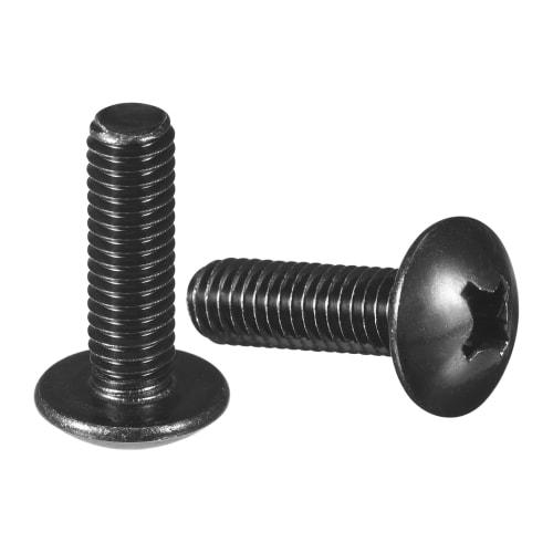 uxcell M6 x 20mm Truss Screws, 15-Piece Set, Black, Fully Threaded, 304 Stainless Steel, for Shelves, Wood, and Home Repair Tools, for Home Constructi