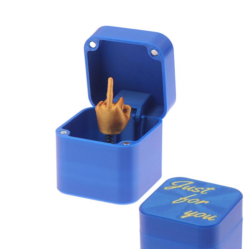 

1 шт. 3D-печать среднего пальца рождественские подарочные коробки средний палец в коробке креативные забавные декоративные поделки семейная игра подарочная игрушка синий