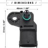 Motoforti Ansaugkrümmerdrucksensor MAP-Sensor, für ALFA ROMEO MITO 955 2008, Kunststoff, Nr.55219296/93313154/68143574AA, Schwarz