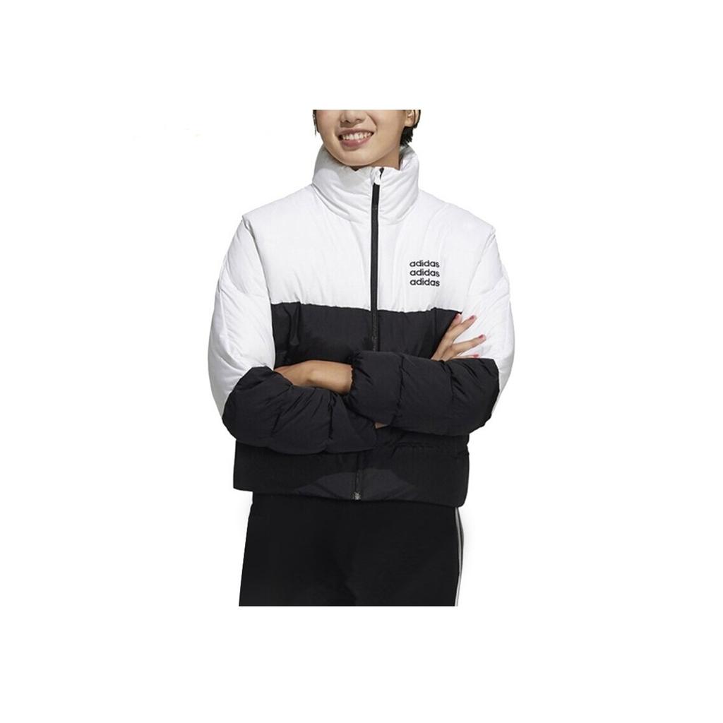 Adidas Neo Color Block Warm Stand Collar Down Jacket Women Outerwear Black H36722