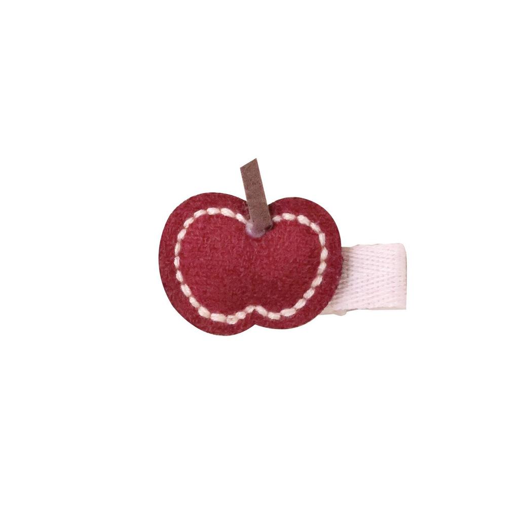 Non-Damaging Autumn/Winter Apple Hair Clips for Kids - Full Fabric Cover, Ideal for Bangs