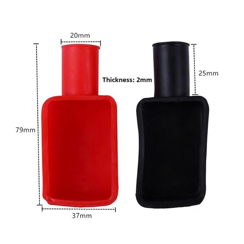 Cache de protection de pôle de batterie de voiture positif et négatif Plastique souple Isolateur de borne de batterie flexible Protecteur 1 paire