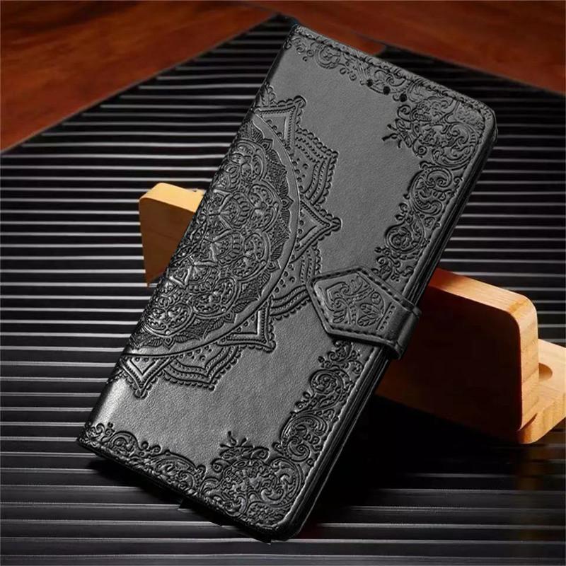 

Кожаный чехол-бумажник с тиснением и цветком для Xiaomi Redmi Note 10 Pro 10S 9S 8T 8 9 Pro 9T 9A 9AT 9C NFC 8A Poco M3 X3 NFC Mi 11 Lite обложка книги Redmi Note 10 4G чёрный