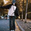 Japan-Korea Bestseller Women's Color Block Raglan Long Sleeve Sweatshirt - Lightweight, Casual Spring/Autumn Jacket