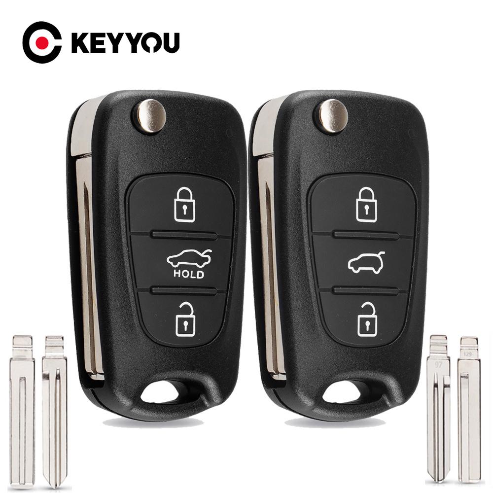 New Remote Key Shell For Hyundai I20 I30 Ix35 I35 Accent Kia Picanto Sportage K5 3 Buttons Flip Folding Remote Key Case