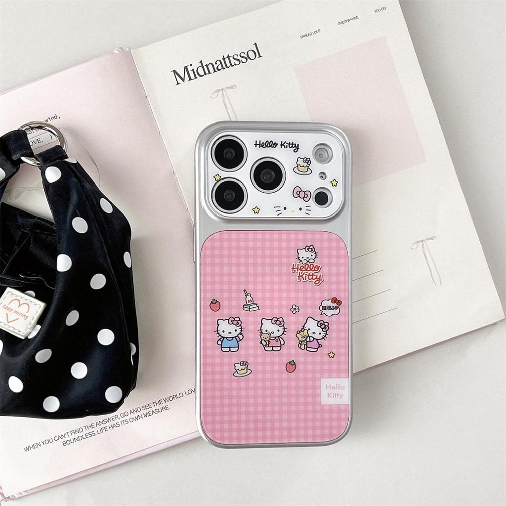 Pink Cartoon Cat Window Phone Case for iPhone 14/15/16/17 Pro Max - Anti-Fall Protection