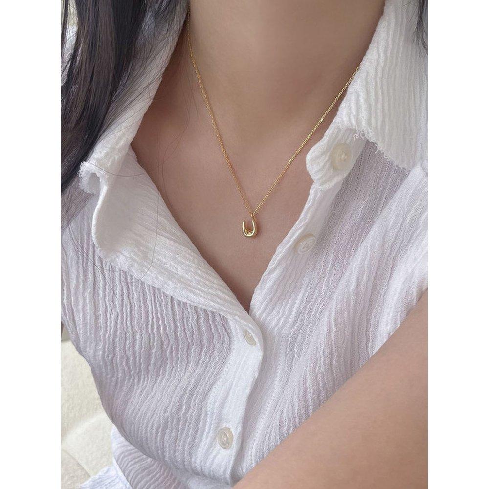 Silver925 Hook Pendant Necklace (2Color)