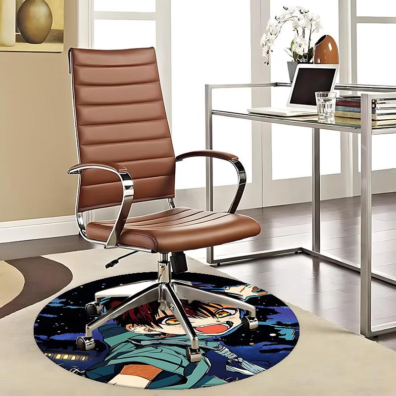 

1pc Anime Cartoon Design Round Carpet Office Chair Mat, NonSlip Rug for Home Decor 80cm