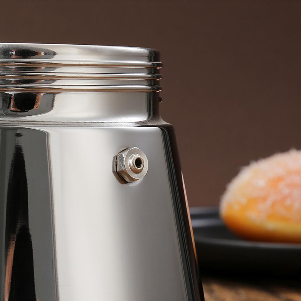 300ml/200ml Espressokocher 304 Edelstahl Kaffeemaschine mit Kaffeekannen-Design Espressokanne für Zuhause und Camping