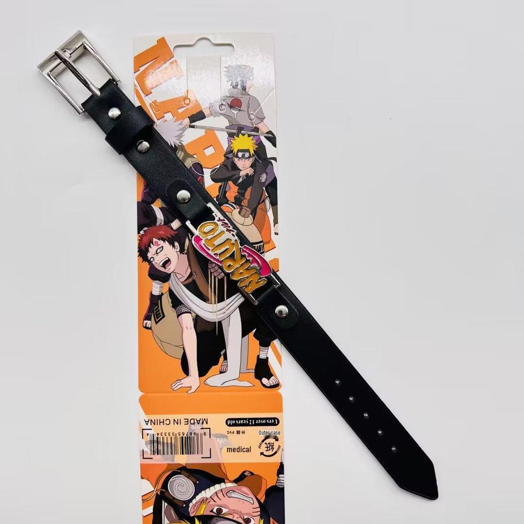 Anime Mix Faux Leather Bracelet: Attack on Titan, Naruto, Jujutsu Kaisen, Demon Slayer, Fairy Tail, Death Note.