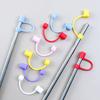 Yousheng 5Pcs Silicone Straw Cover for 8mm Large Diameter Straws Toppers U-Shaped Lanyard Straw Lid Dust-Proof Reusable Straw Protector for Glass